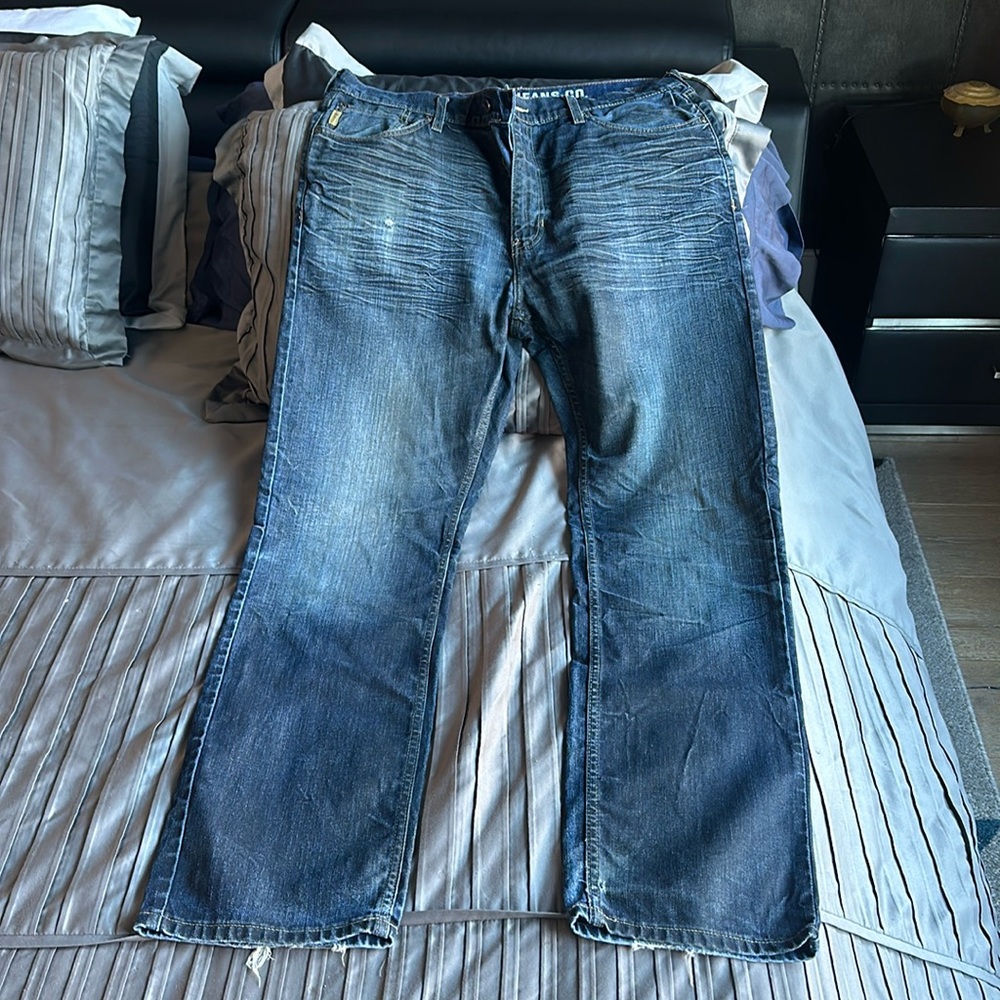 Men’s Nautica Blue Distress Jeans Size 36x34